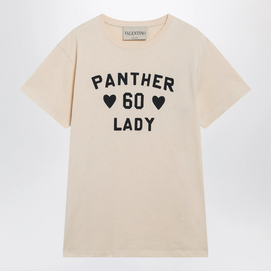 Valentino - Panther Lady cotton jersey T-shirt in birch/black Brand T-Shirt