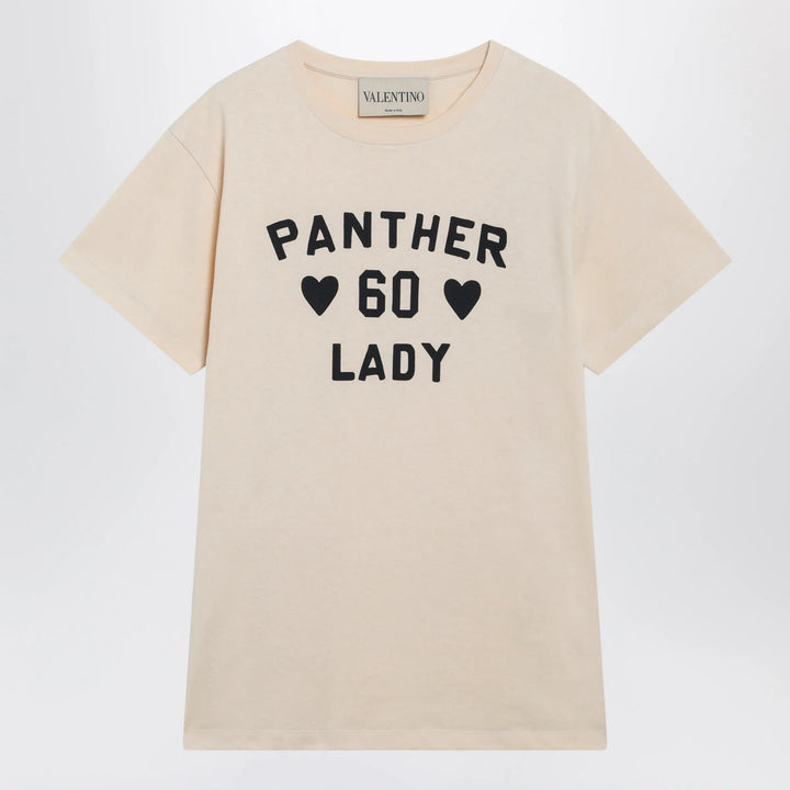 Valentino - Panther Lady cotton jersey T-shirt in birch/black Brand T-Shirt
