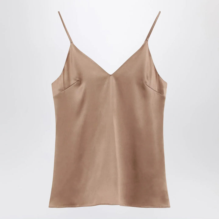 Brunello Cucinelli - Light beige silk-blend tank top Brand Tank M