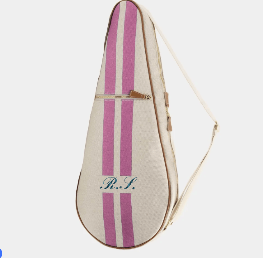 My Style Bags Personalised Glamour Tennis Bag - 08nt Stripes Pink Brand Tennis Bag