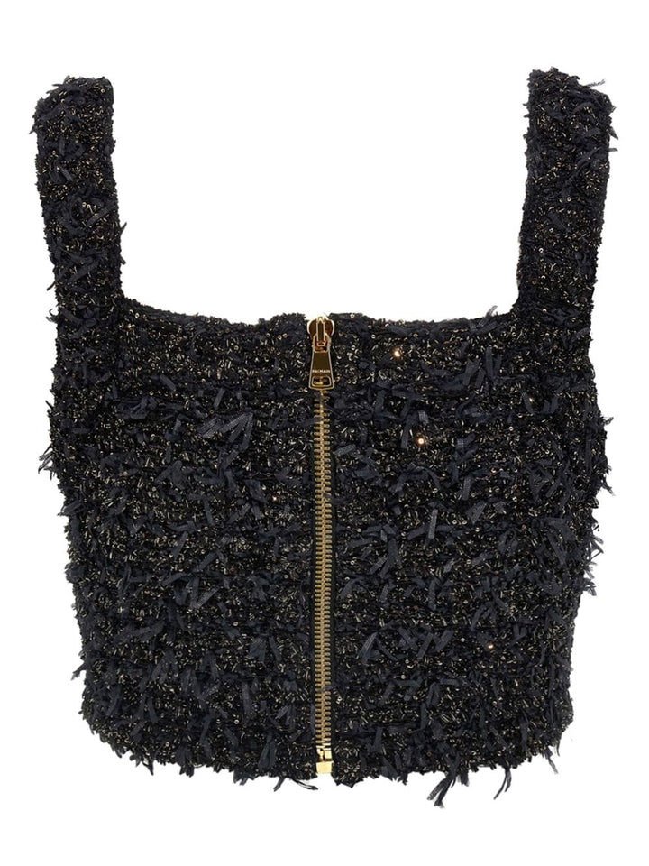 Balmain Topwear Balmain Top Black Balmain Top Black Brand