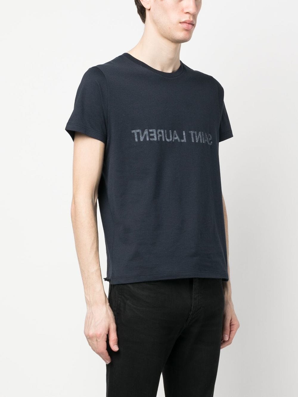 Saint Laurent Topwear L Saint Laurent Reverse logo-print cotton T-shirt Saint Laurent Reverse logo-print cotton T-shirt Brand