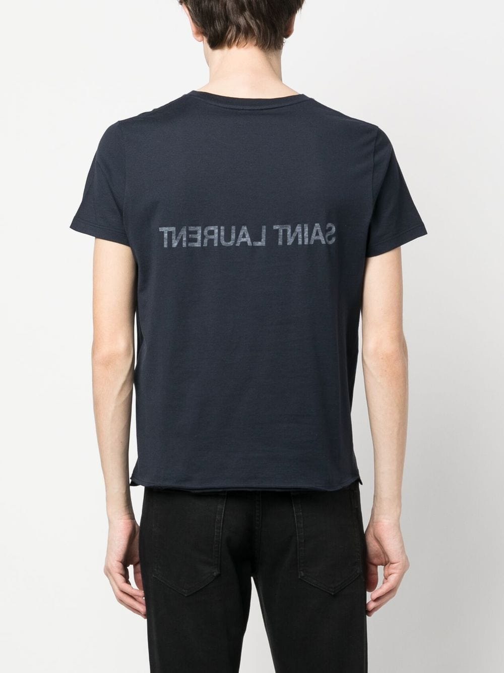 Saint Laurent Topwear L Saint Laurent Reverse logo-print cotton T-shirt Saint Laurent Reverse logo-print cotton T-shirt Brand