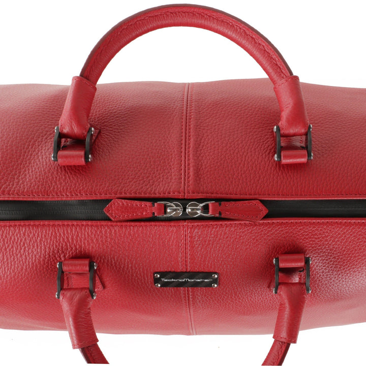 Tecknomonster Travel Bag Tecknomonster Bolina Leather Bag Red Colour Brand