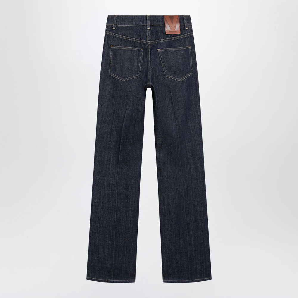 Valentino - Cotton denim pants with logo buttons, medium blue Brand