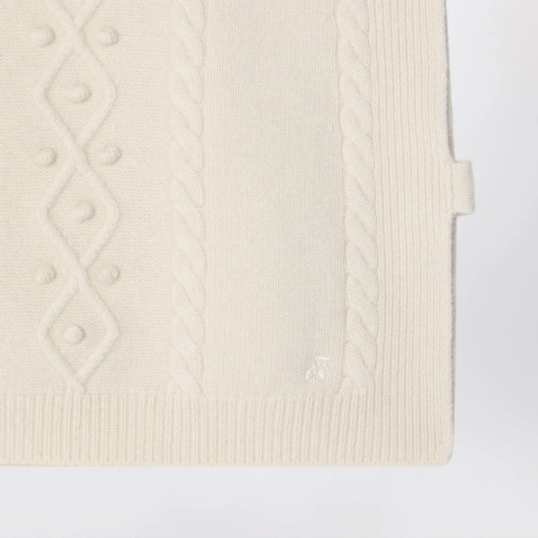 Bonpoint - Beige wool gilet with a braided pattern Brand Vests T2