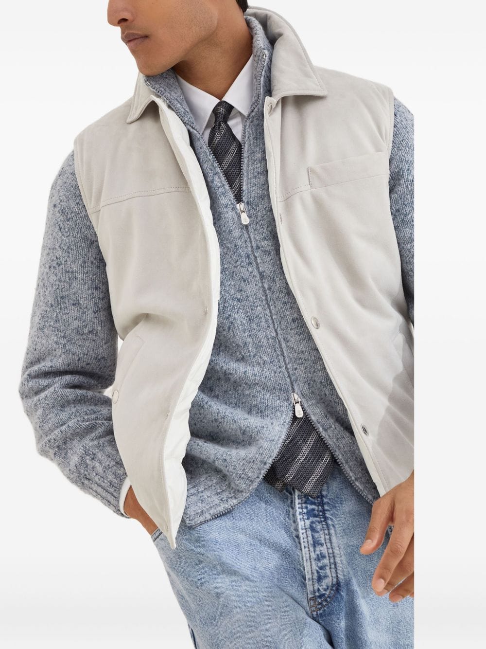 Brunello Cucinelli Vests Brunello Cucinelli Jackets White Brunello Cucinelli Jackets White Brand