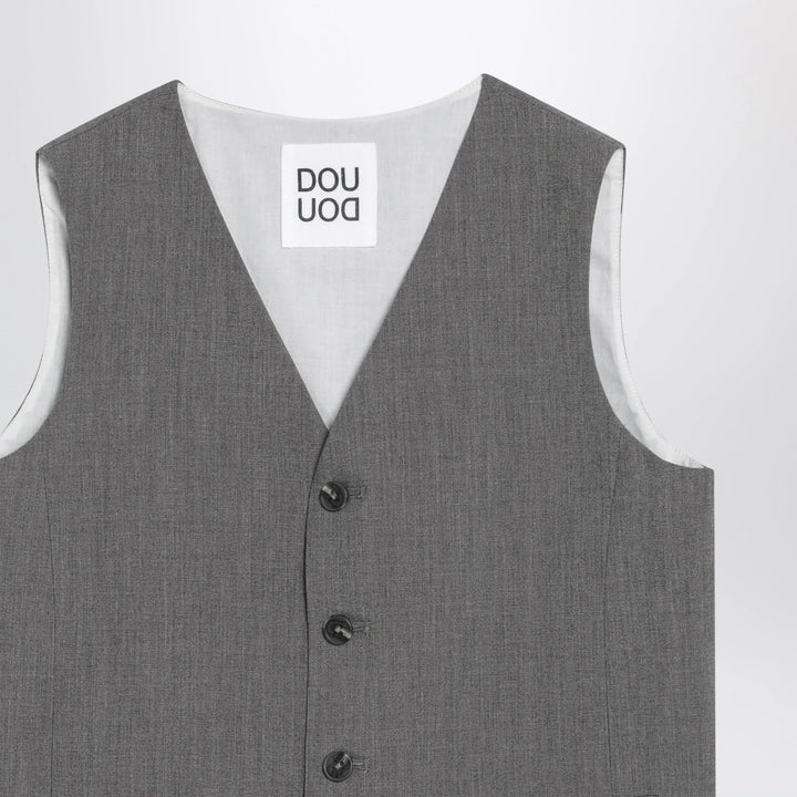 Douuod - Grey single-breasted vest Brand Vests 8