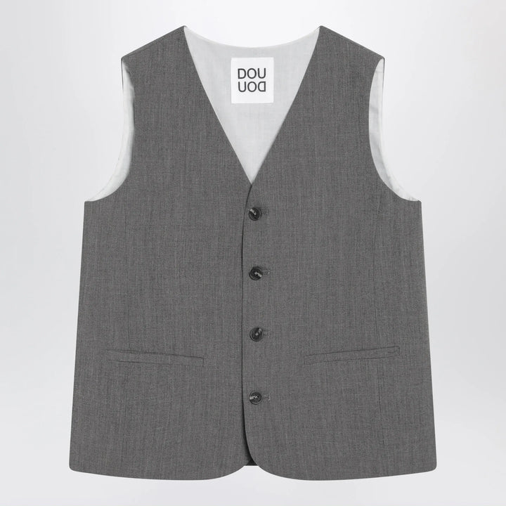 Douuod - Grey single-breasted vest Brand Vests 8
