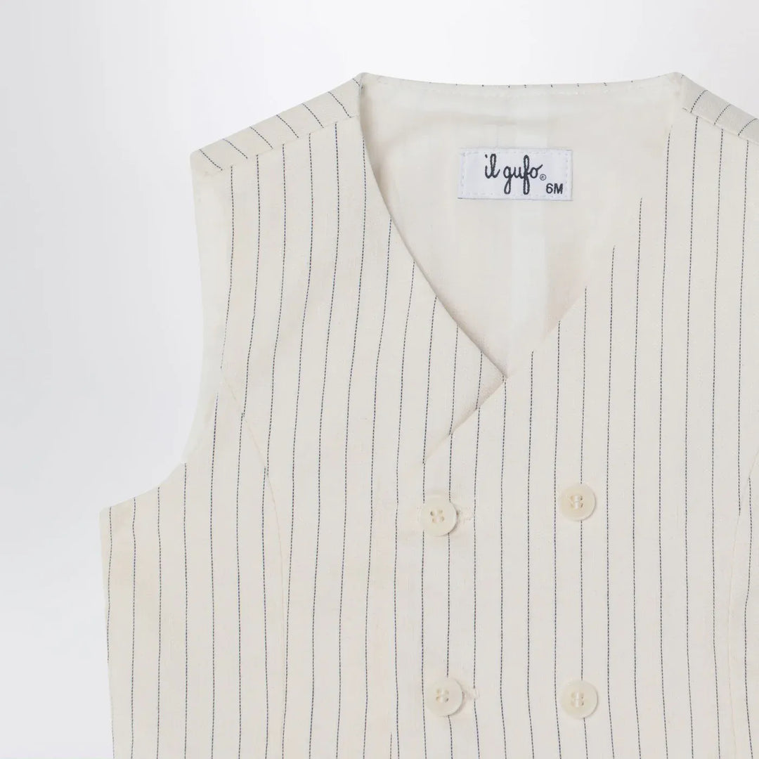 Il Gufo - Double-breasted vest in pinstriped cotton Brand Vests 6M