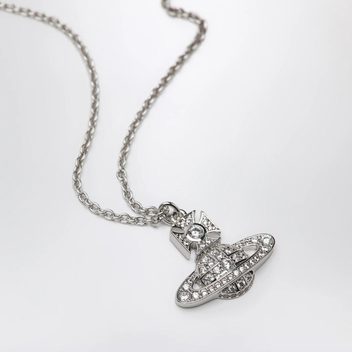 Vivienne Westwood - Orb pendant necklace in platinum with crystals Brand U
