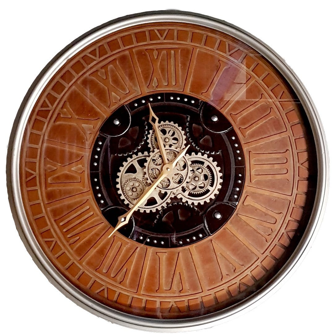 Chilli Wall Clock Rustique D80cm Round moving cogs Clock Brand