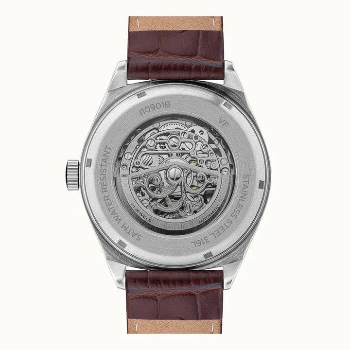 Ingersoll Watch Ingersoll The Shelby Automatic Silver Rose Gold Brown Leather Watch 44mm Brand