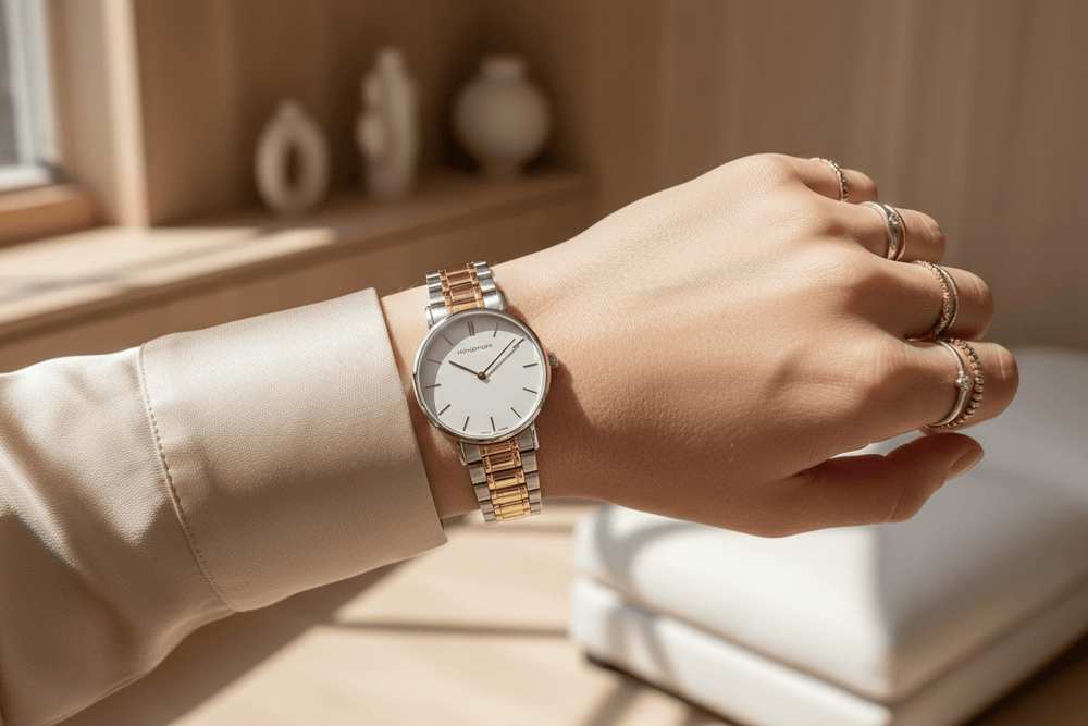 Nordgreen Native 28mm Women's Two Tone Bracelet Designer Dress Watch Brand Watch