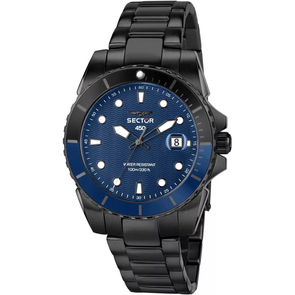 Sector Watch Sector 450 Blue Dial Black Bracelet Watch Brand