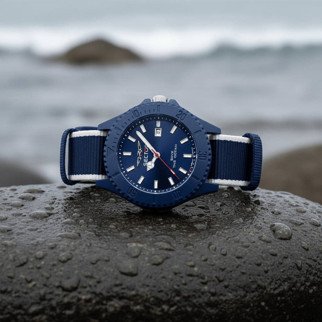 Sector Save The Ocean Blue Nato Watch Brand Watch