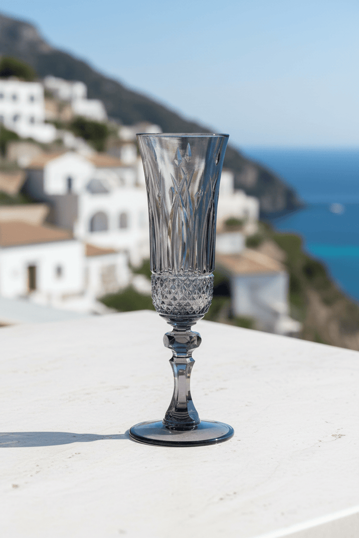 Mario Luca Giusti Nuova Italia Set of 2 Champagne Flute Grey Brand Water Glass