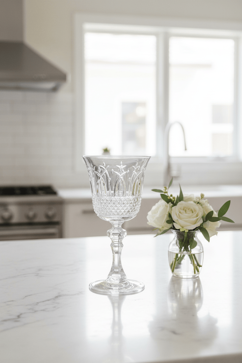 Mario Luca Giusti Nuova Italia Set of 2 Goblet Clear Brand Water Glass