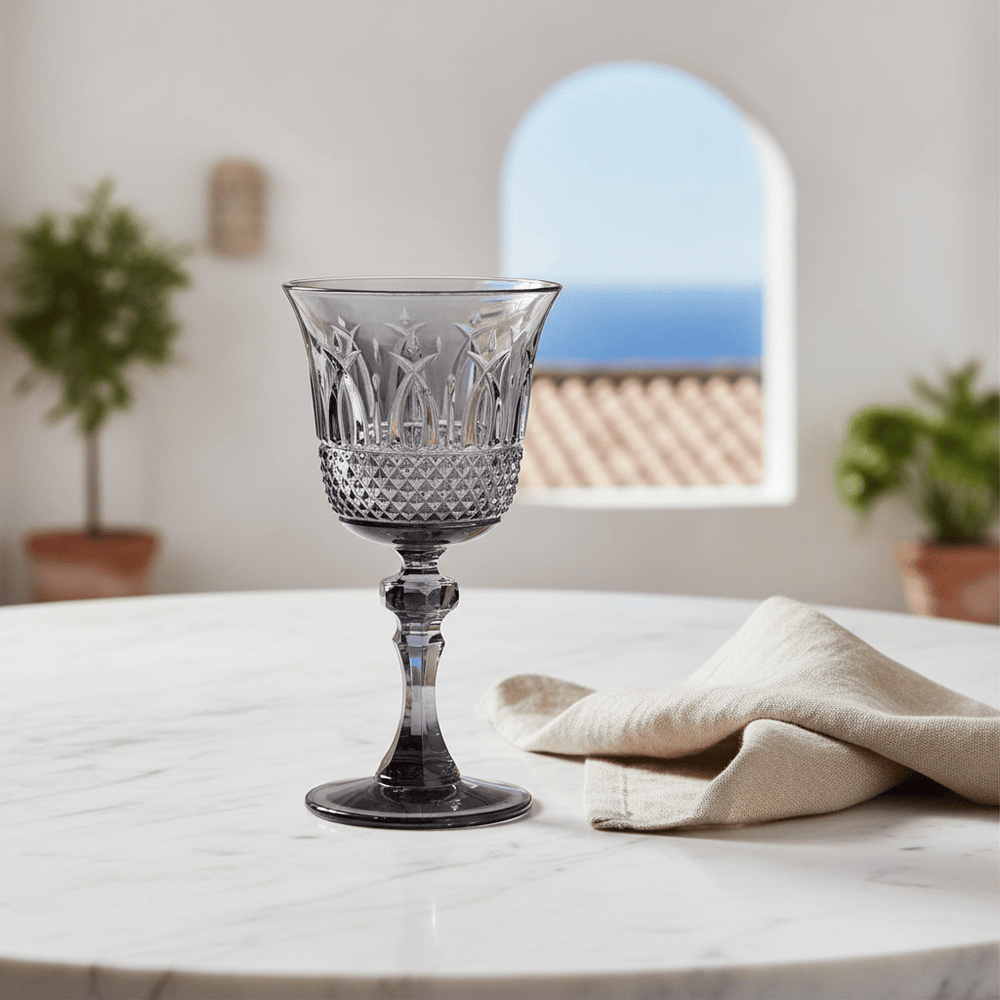 Mario Luca Giusti Nuova Italia Set of 2 Goblet Grey Brand Water Glass