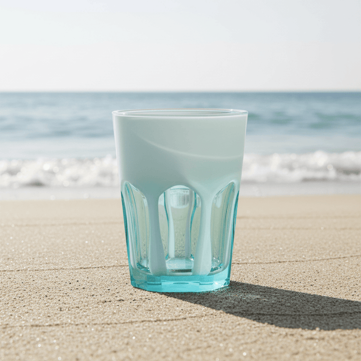 Mario Luca Giusti Set of 6 Double Face Plastic Cups Turquoise Brand Water Glass