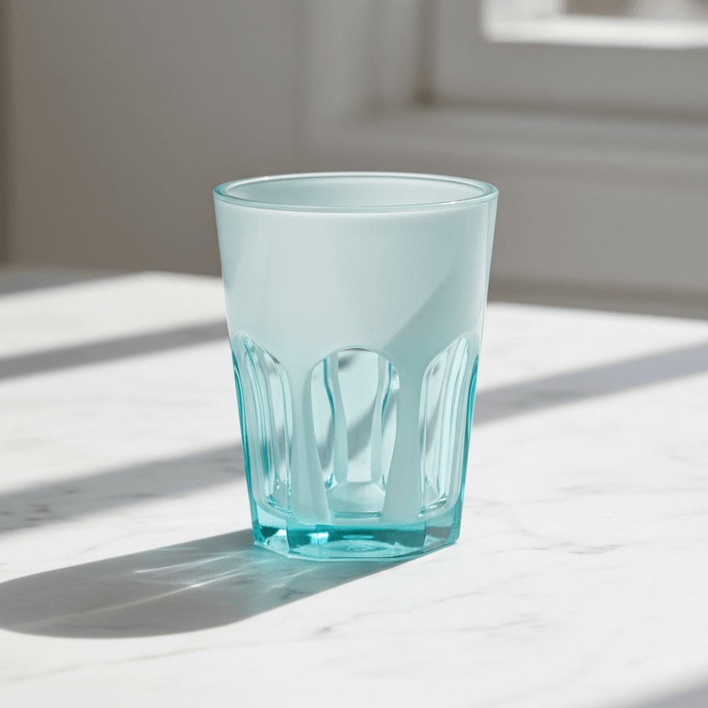 Mario Luca Giusti Set of 6 Double Face Plastic Cups Turquoise Brand Water Glass