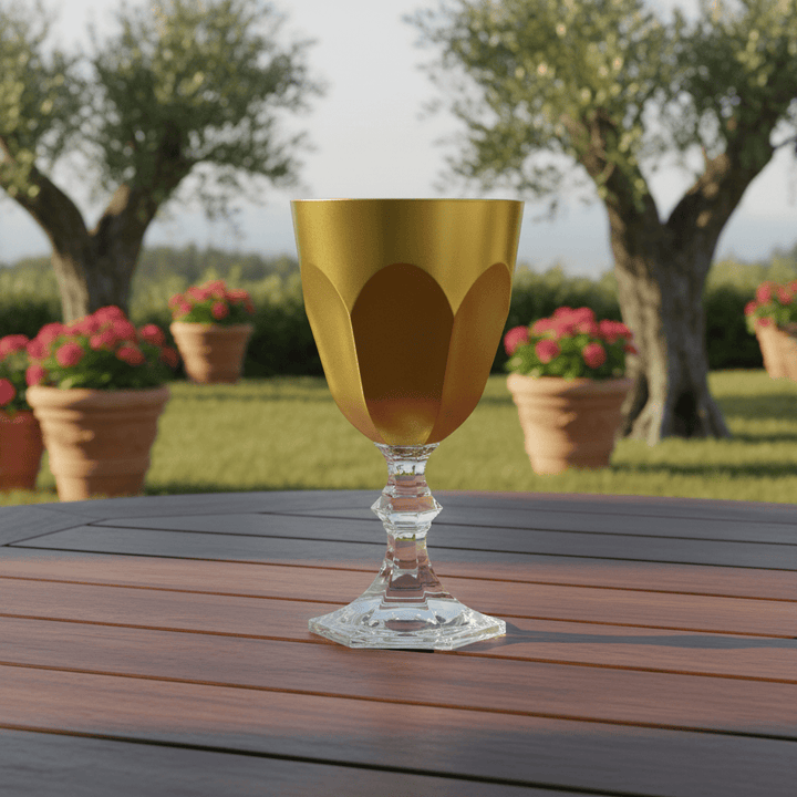 Mario Luca Giusti Dolce Vita Wine Goblet Gold Set of 6 Brand Wine Goblets