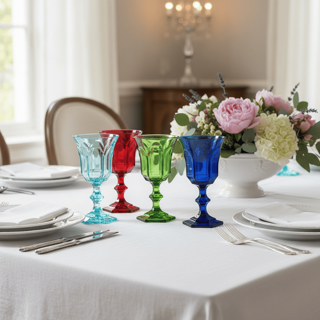 Mario Luca Giusti Victoria Albert Mix Colour Set of 6 Goblets Brand Wine Goblets