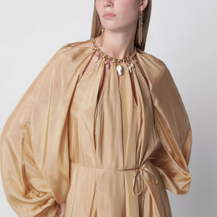 ZIMMERMANN - Mahon maxi dress in silk habotai champagne Brand 2