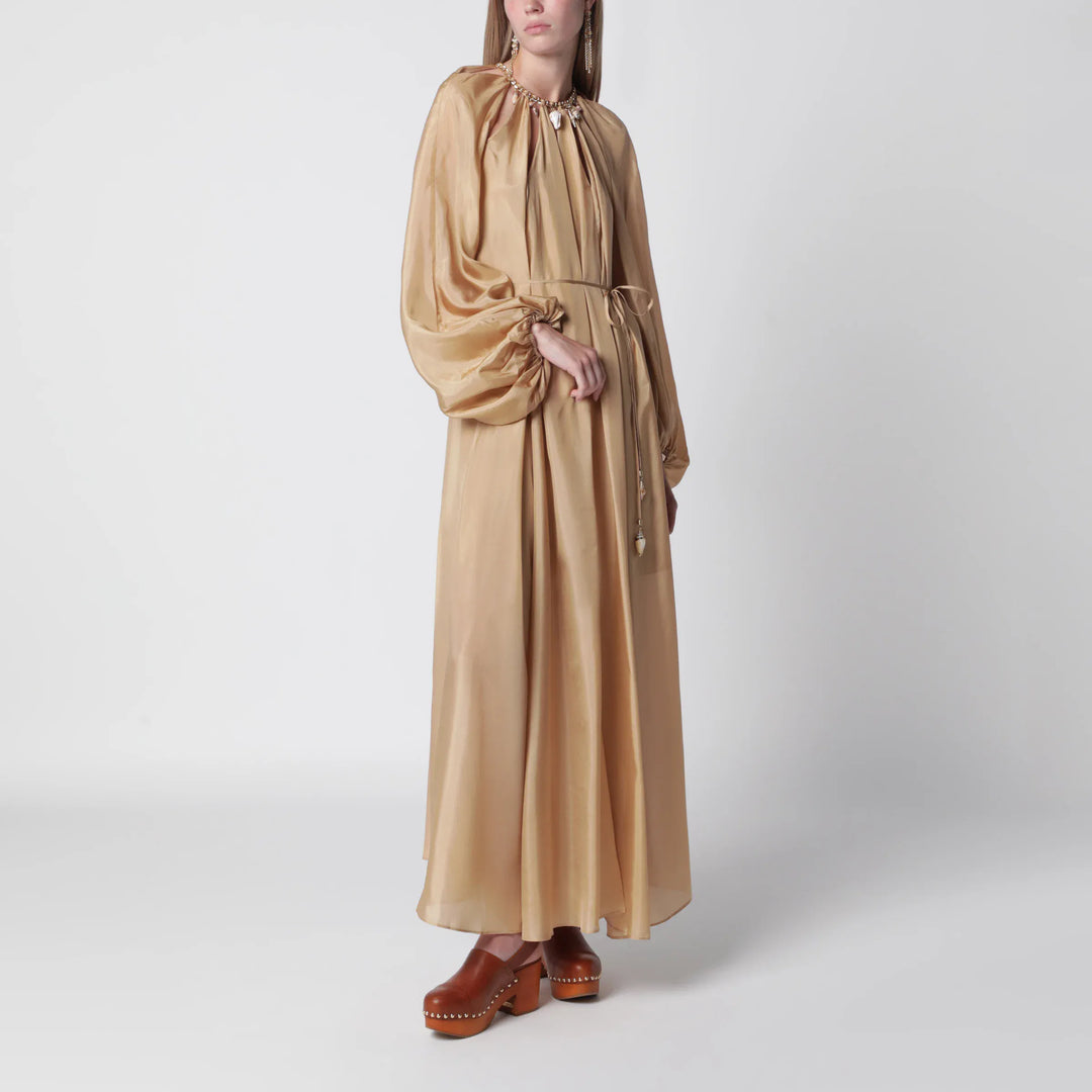 ZIMMERMANN - Mahon maxi dress in silk habotai champagne Brand 2
