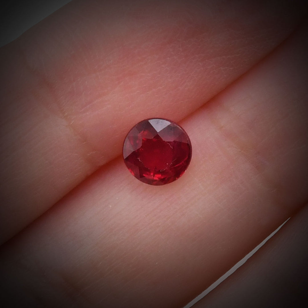 1.71 Carat Red  Round Ruby