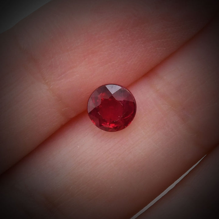 1.71 Carat Red  Round Ruby