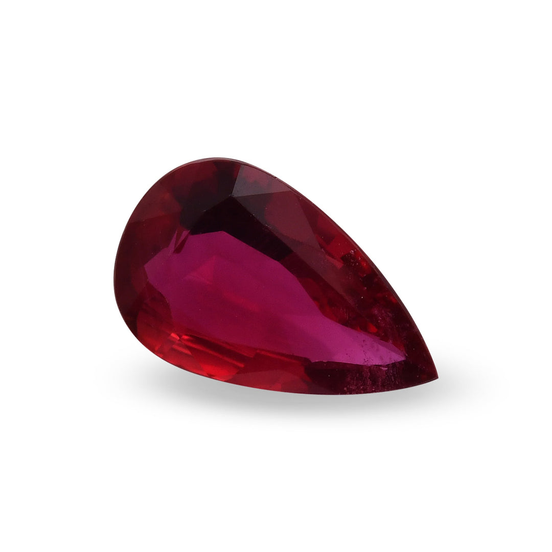 3.05 Carat Red MOZAMBIQUE Pear Ruby CD No Heat