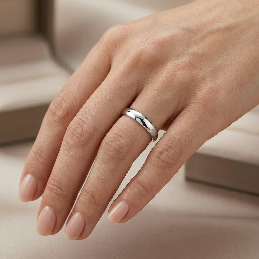 Leibish Comfort Fit Domed Wedding Band