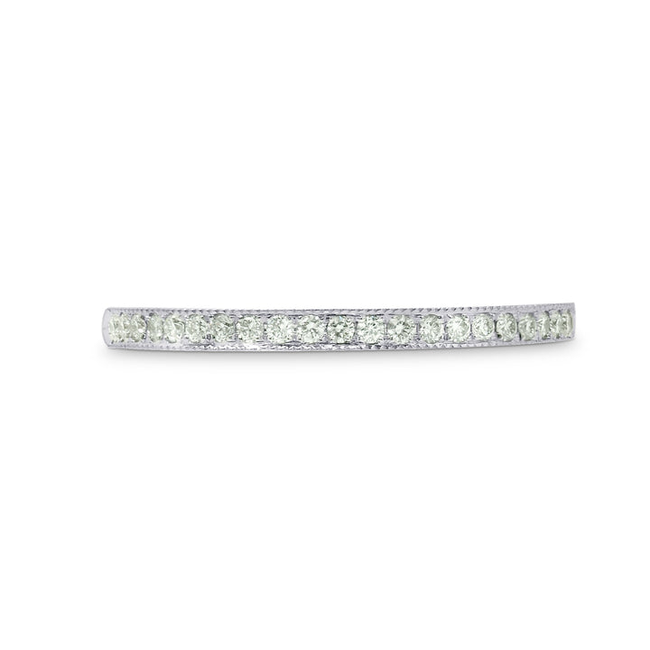 Leibish Milgrain Pave Half Eternity Diamond Band