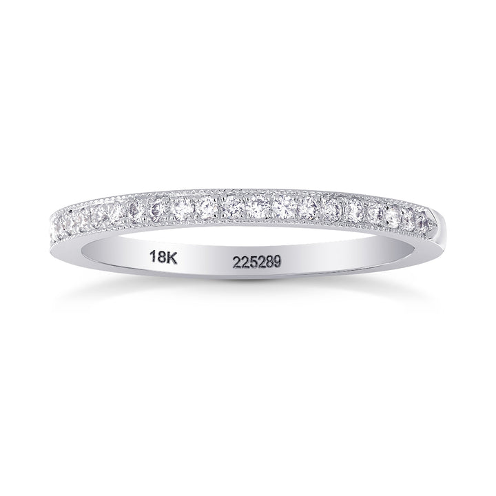 Leibish Diamond Wedding Ring with Milgrain Edge