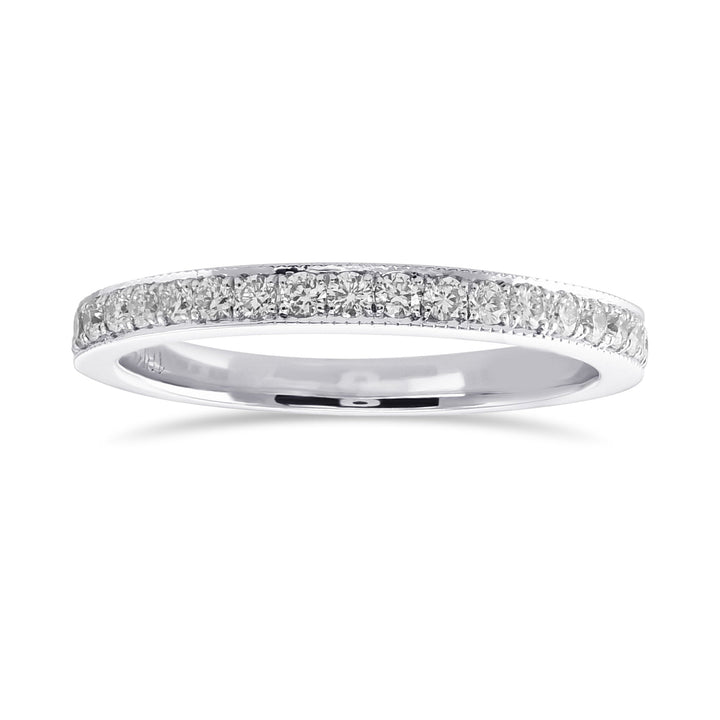 Leibish Diamond Half Eternity Wedding Ring