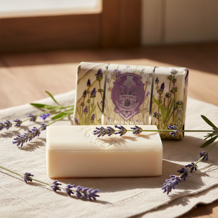 La Florentina Lavender Soap - Linen Background