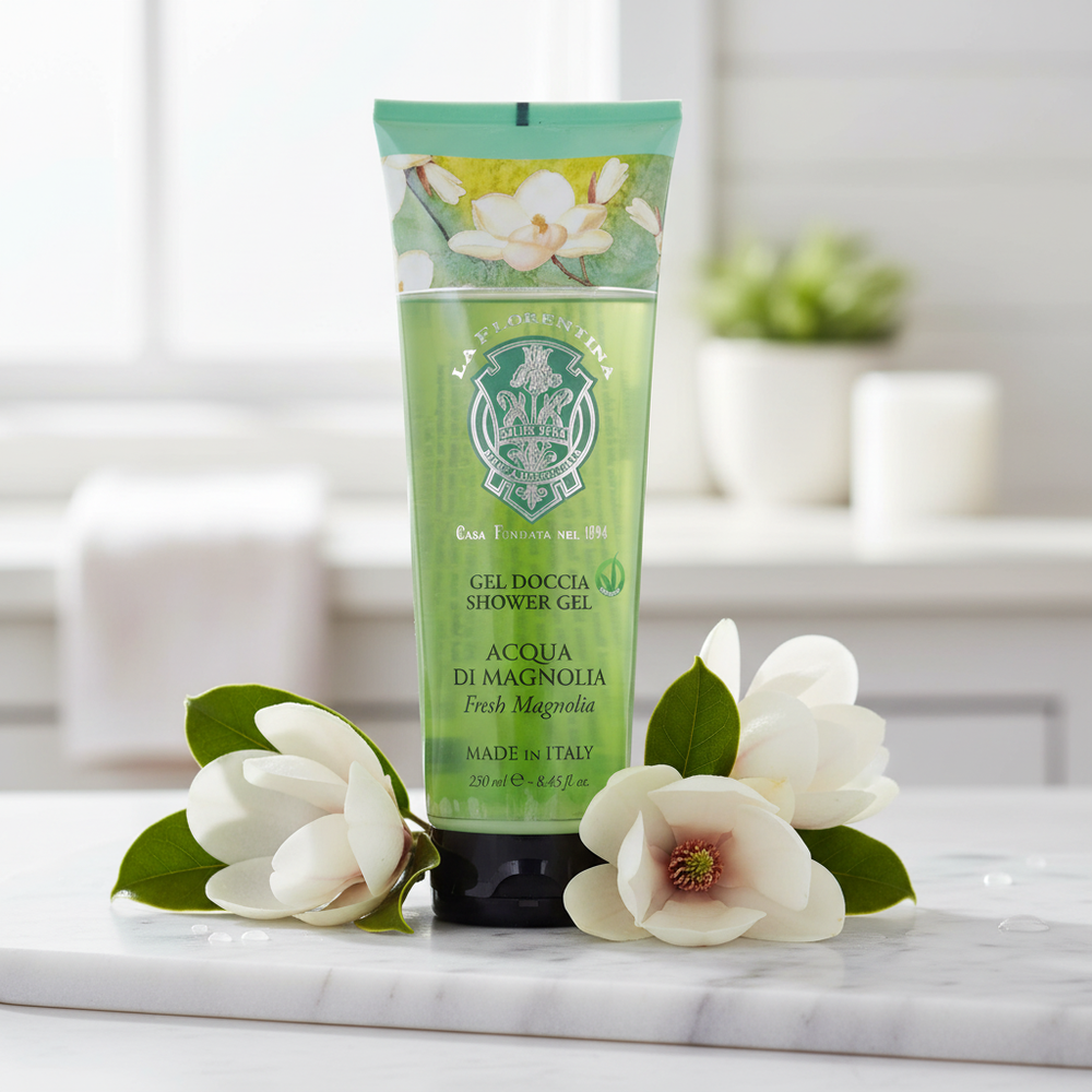 La Florentina Magnolia Shower Gel Tube 250ml - Single with Background