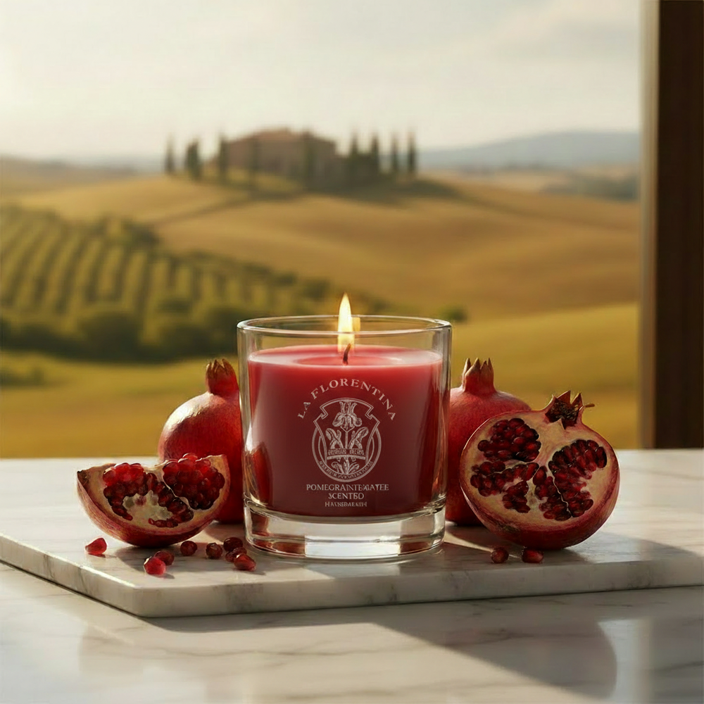 La Florentina Pomegranate Candle – Lit