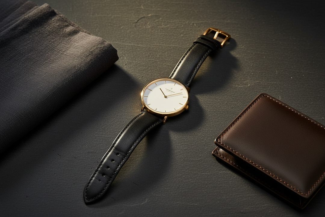 Nordgreen Native Yellow Gold Flat Lay Lifestyle